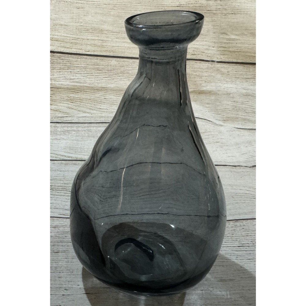 IKEA Recycled Glass 5.5" Gray Unique Off Center Bud Vase - Picture 1 of 5